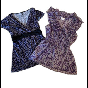 Bundle 2 Blouses Size Medium Purple Black Gray Maurice’s & Pretty Good Tops